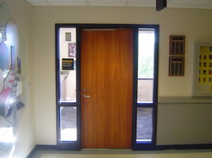 door of the Mathematics Department at GVSU